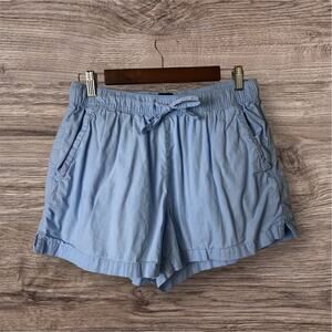 J. Crew Women’s Blue Cotton Pull-on Drawstring Waist Cotton Pajama Shorts Medium